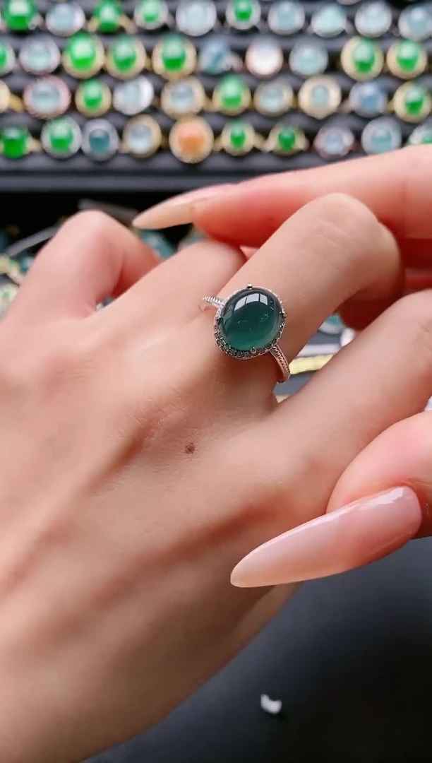 【闪购商品】翡翠戒指银S925镶嵌11111