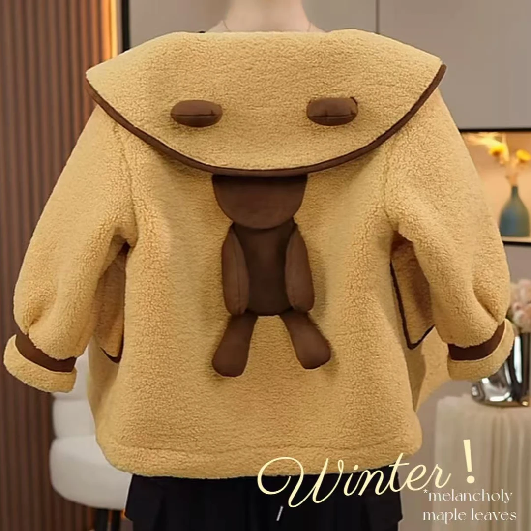 现货-女童秋冬外套韩版2025新款洋气加绒加厚上衣