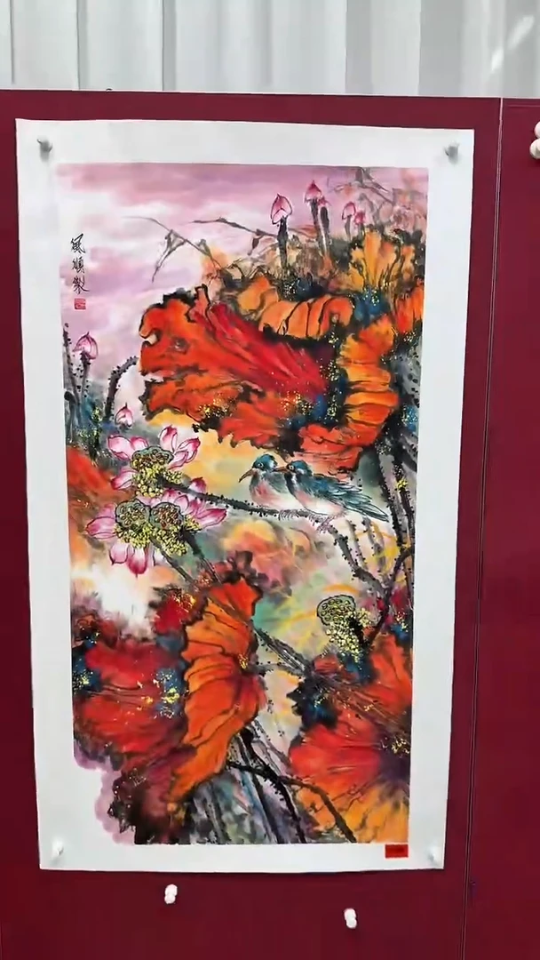 国画杨风顺绘画8pc花鸟JJ紫P