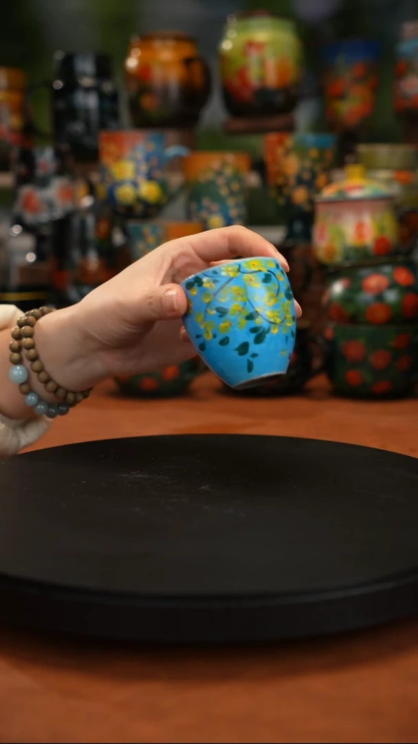 紫砂油画手绘釉下彩