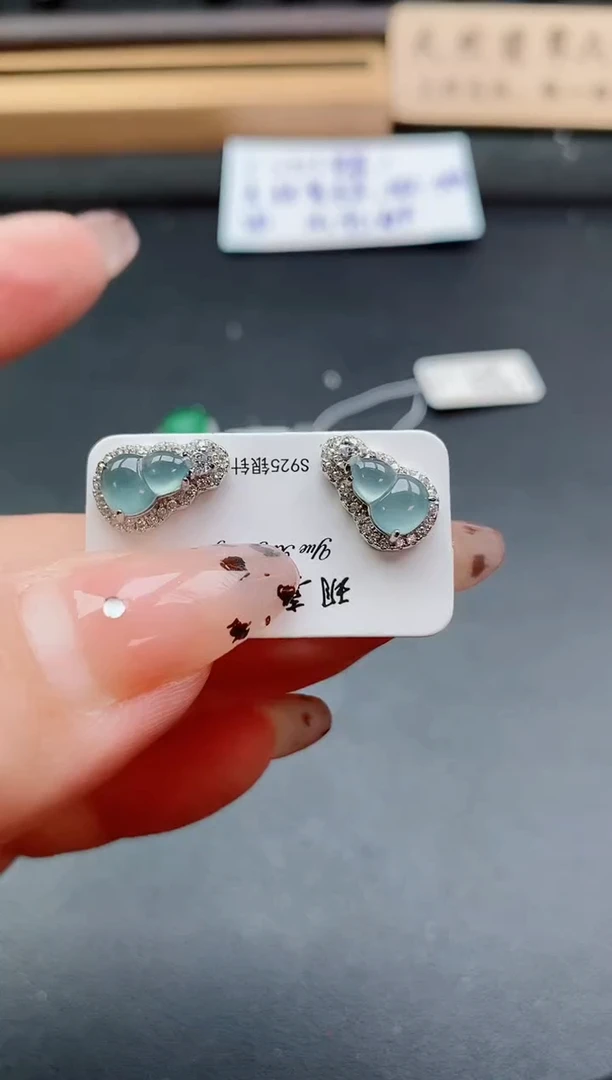 银S925镶嵌戒指翡翠1