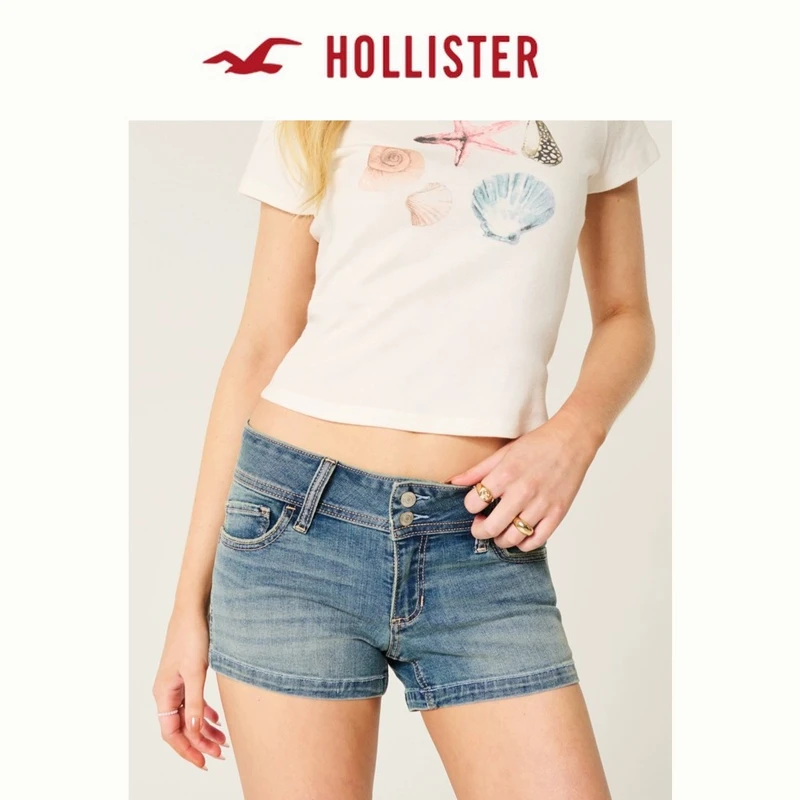 Hollister25夏季美式辣妹低腰热裤牛仔短裤女装KI349-5215