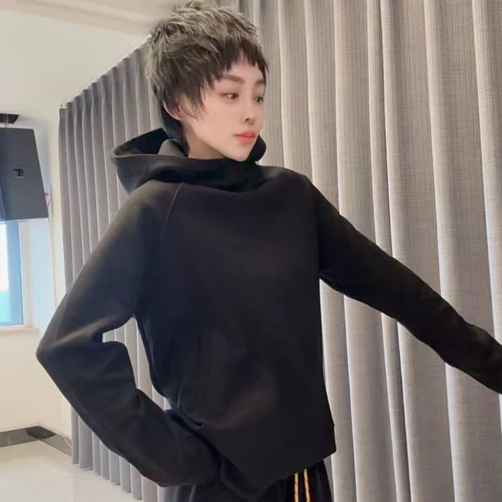 潮流款欧姐家黑色不等式卫衣