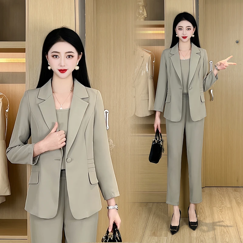 【高智淡人】简约通勤气质轻职风西装套装洋气显瘦西服+裤子套装