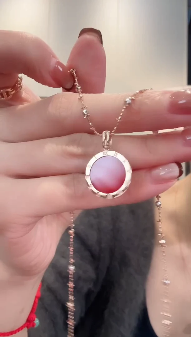 18K金镶嵌定制玛瑙18K金绿红饼吊坠不含链