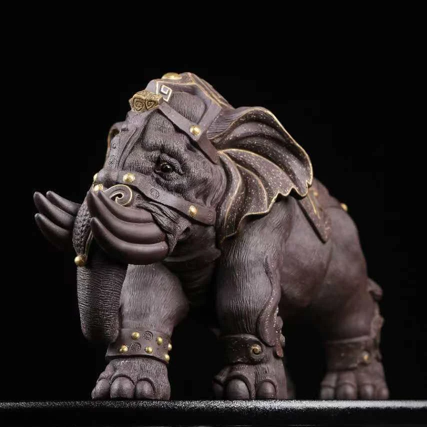 柏年溯艺【天象六度】吉柏年原创紫砂茶宠摆件 吉象 题材创意