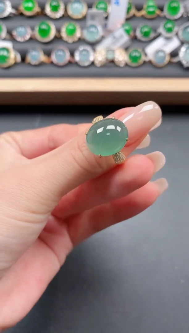 银S925镶嵌戒指翡翠11