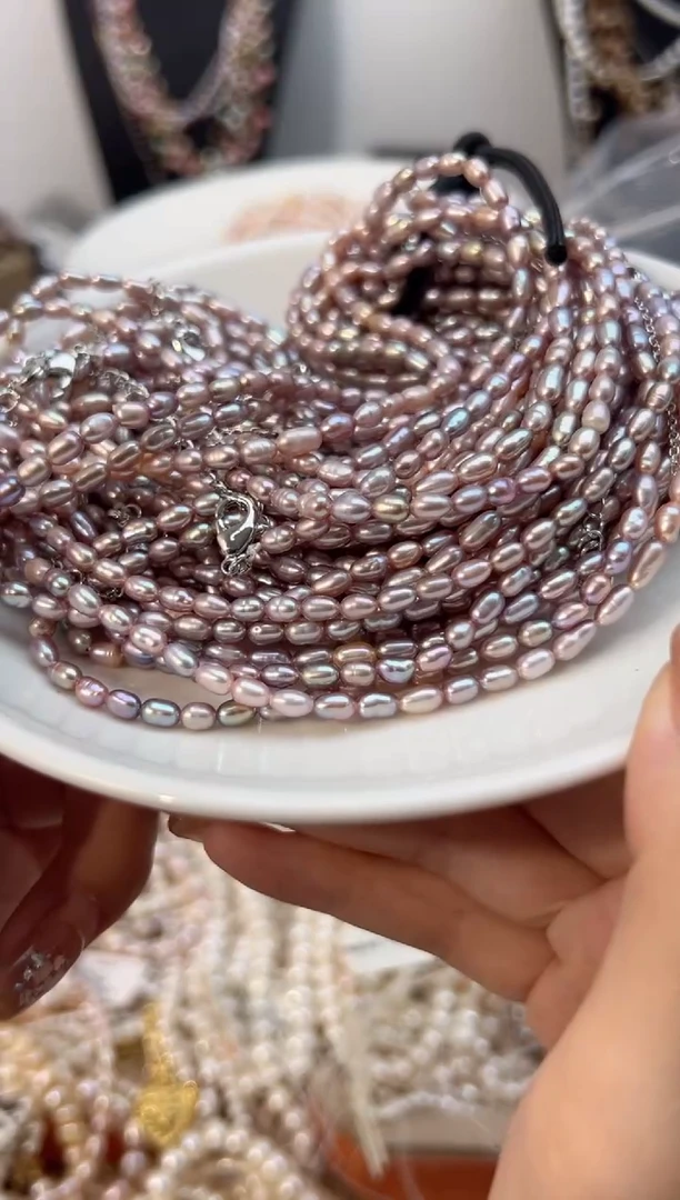 未镶嵌淡水珍珠福利强光*珍珠项链（无核3mm+）紫色