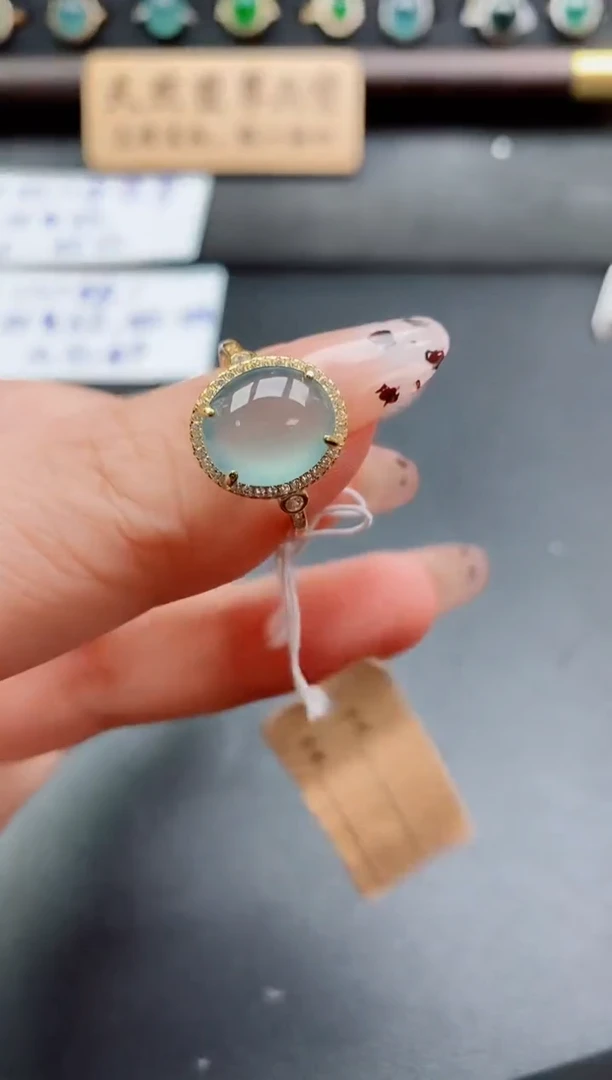 银S925镶嵌戒指翡翠1