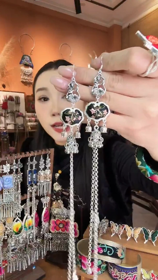 刺绣纯手工民族风耳环