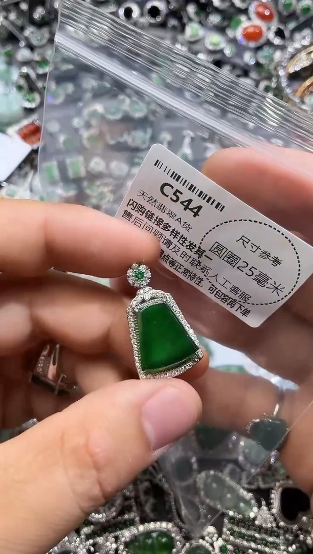 翡翠未镶嵌颈饰C544吊坠