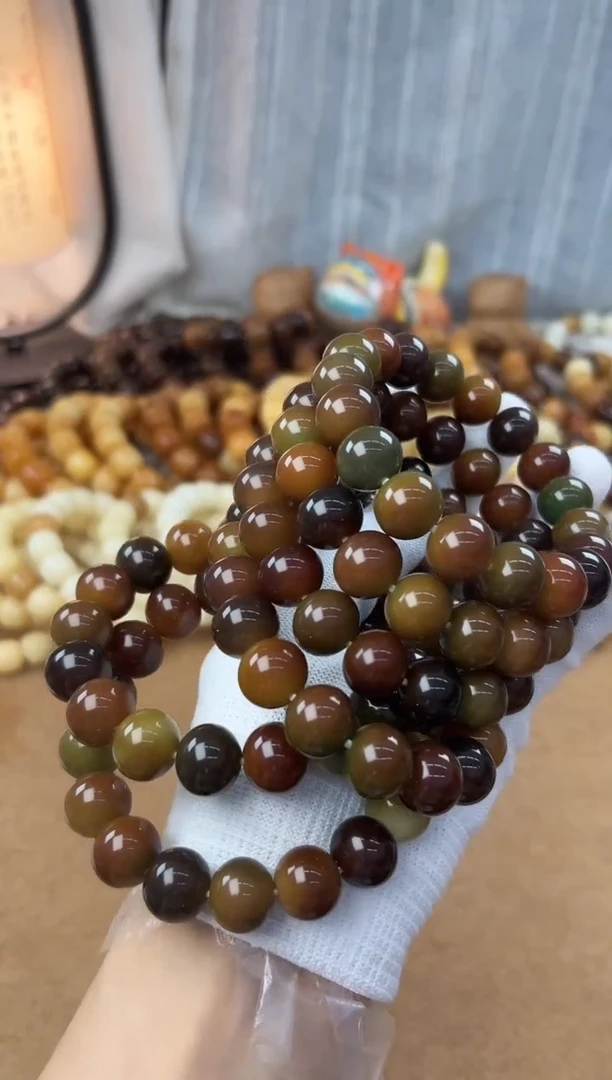 菩提根/象牙果手串14.7机抛圆滚滚一条1808