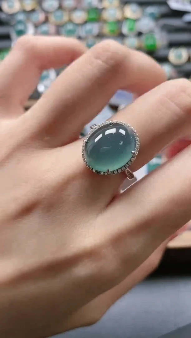 【闪购商品】翡翠戒指银S925镶嵌51511