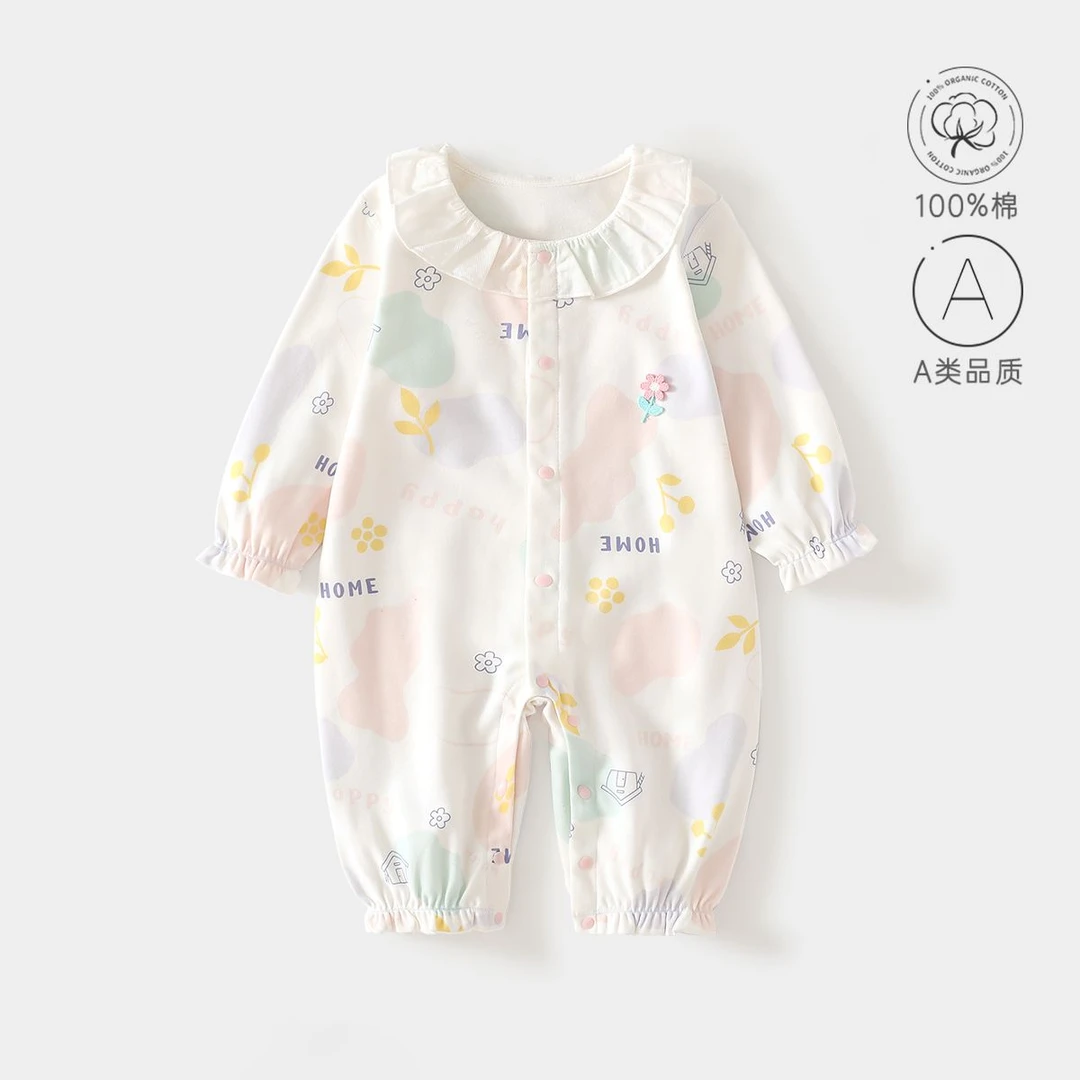 春装婴儿衣服男女宝宝打底长袖a类全棉爬服春秋款哈衣长袖连体衣
