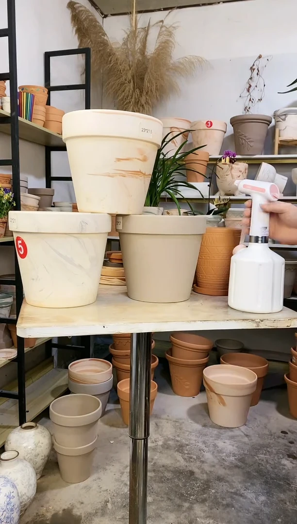 【闪购商品】红陶23*21陶盆3色组合 3盆无托