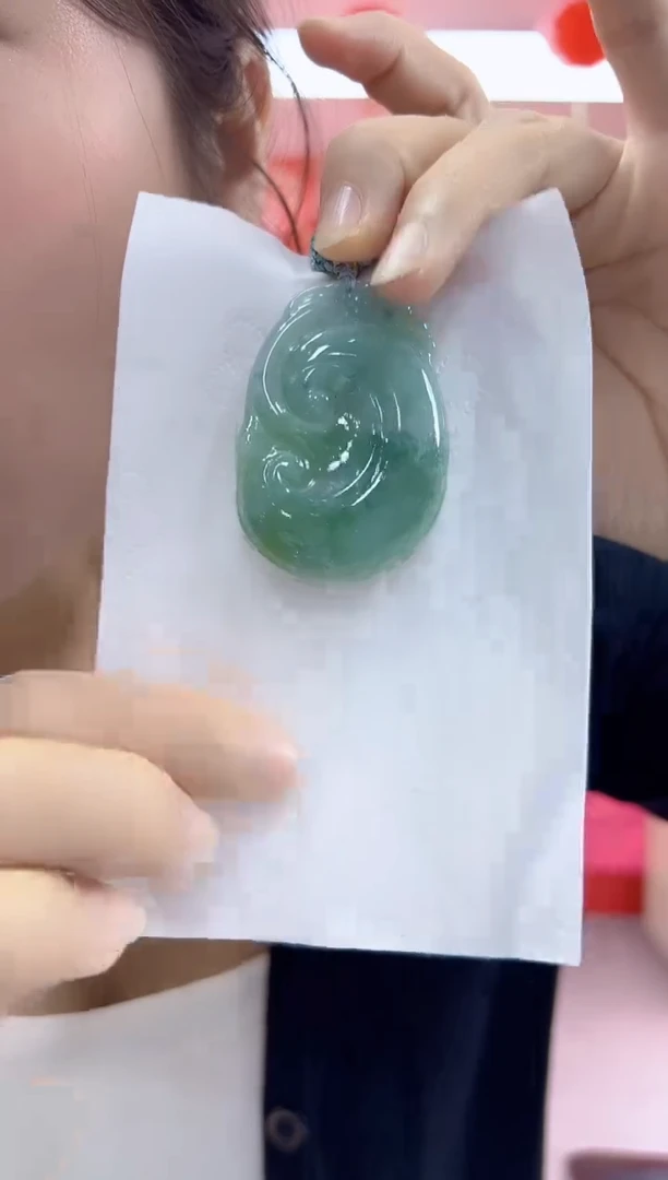 颈饰未镶嵌翡翠孤品如意宽36+高55+厚5+