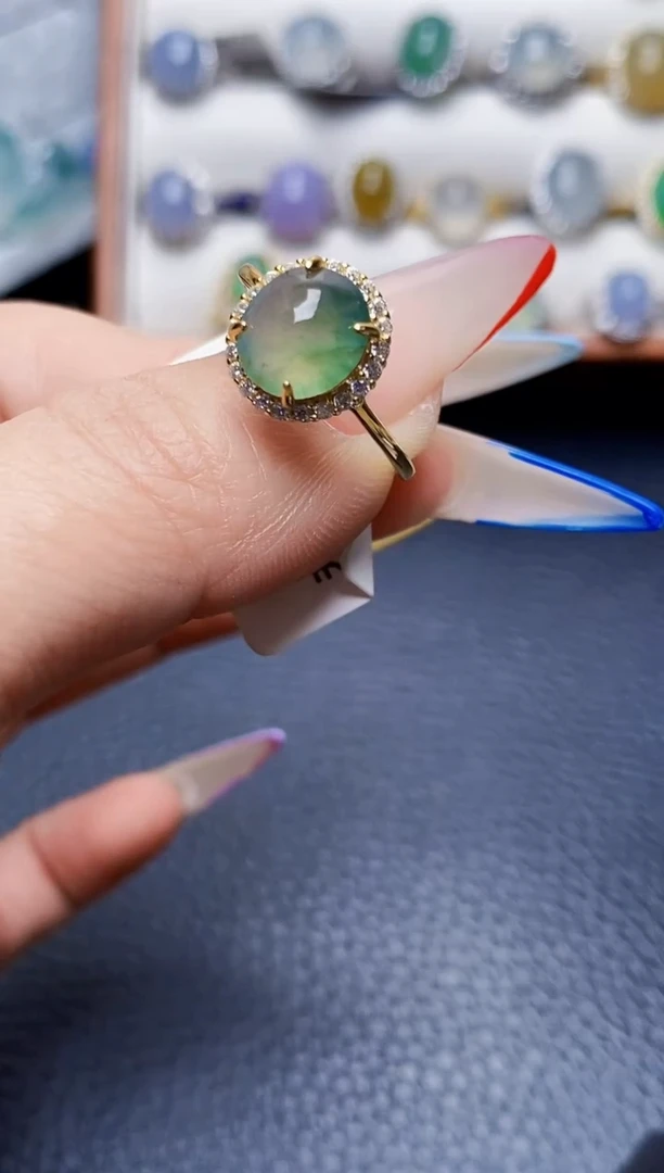 银S925镶嵌戒指翡翠1358