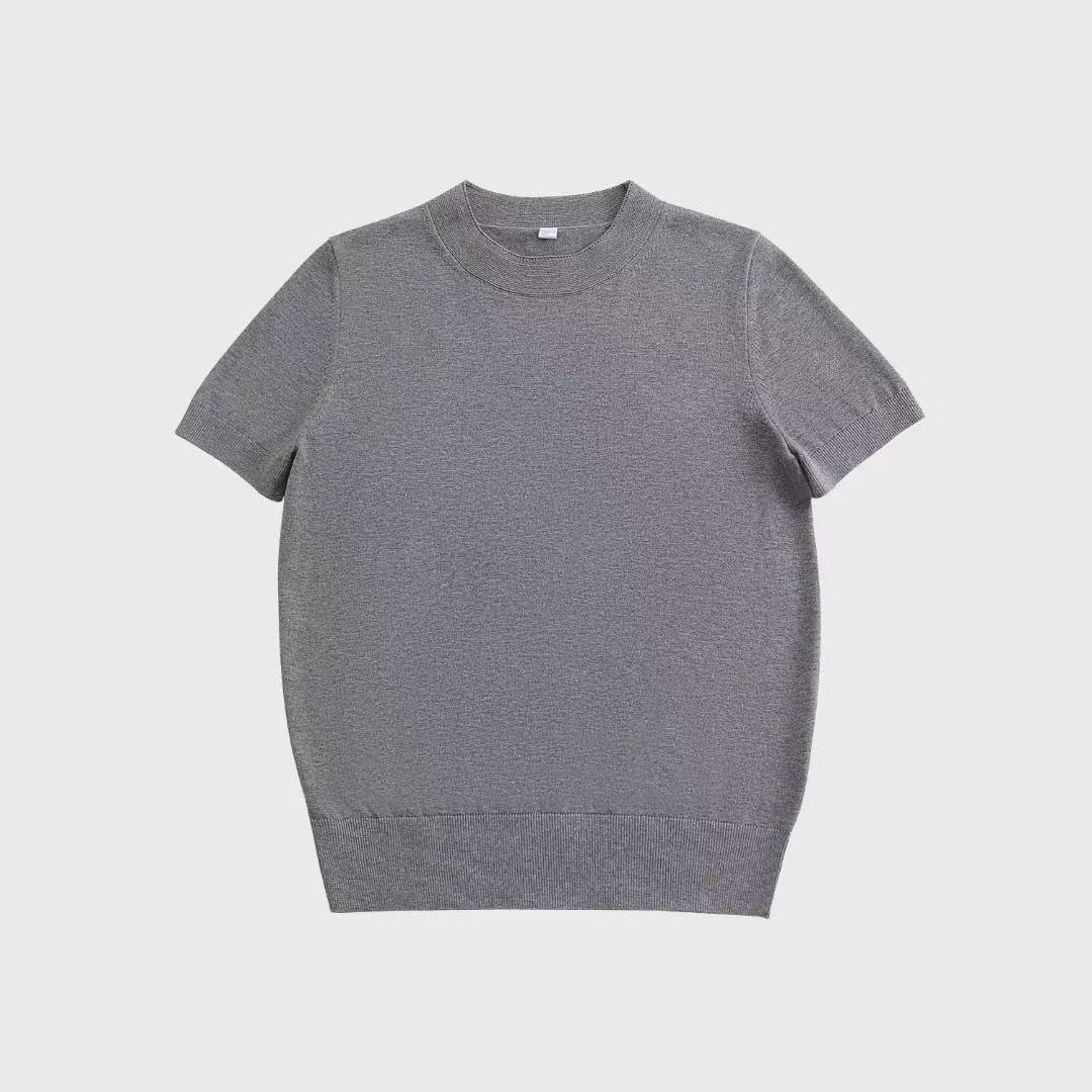 【四季穿搭】C0s同款原厂细纱线四色短袖针织衫 极简宽边袖口下摆