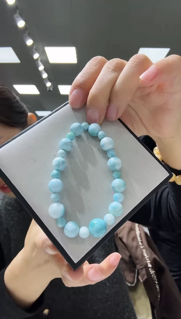 未镶嵌针钠钙石（海纹石）手链优0107 约6-11mm