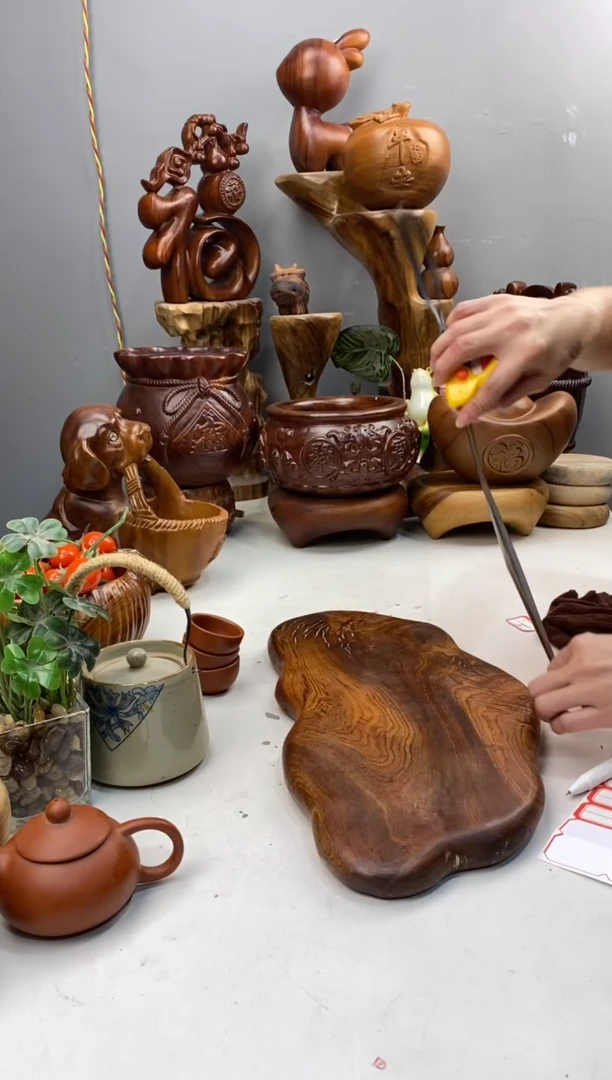 香樟木A8侘寂风随型干泡/尺寸41*20*3