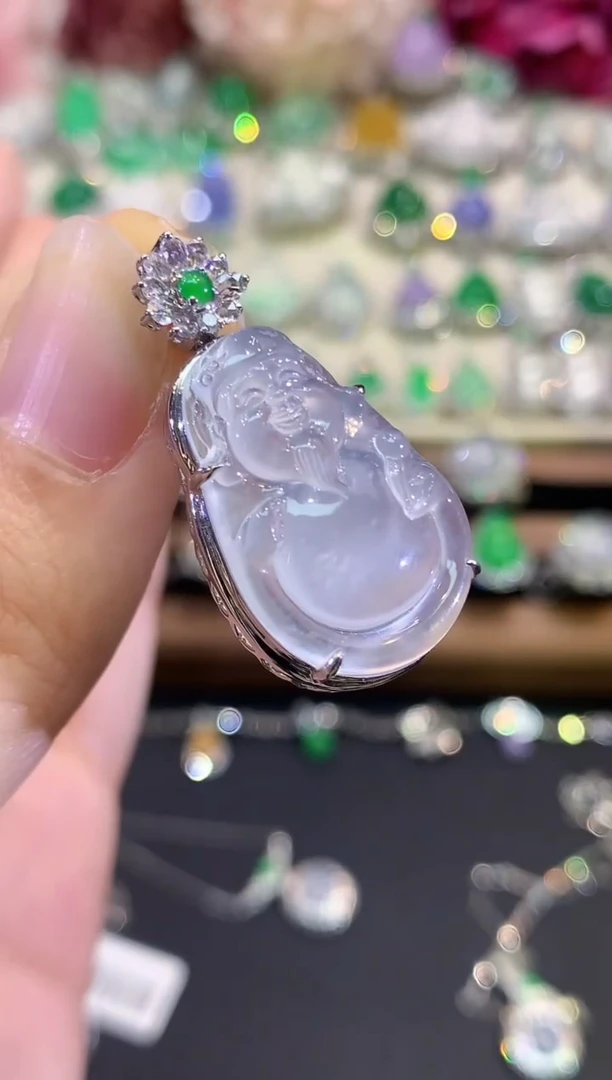 吊坠(不含链)18K金镶嵌翡翠B168