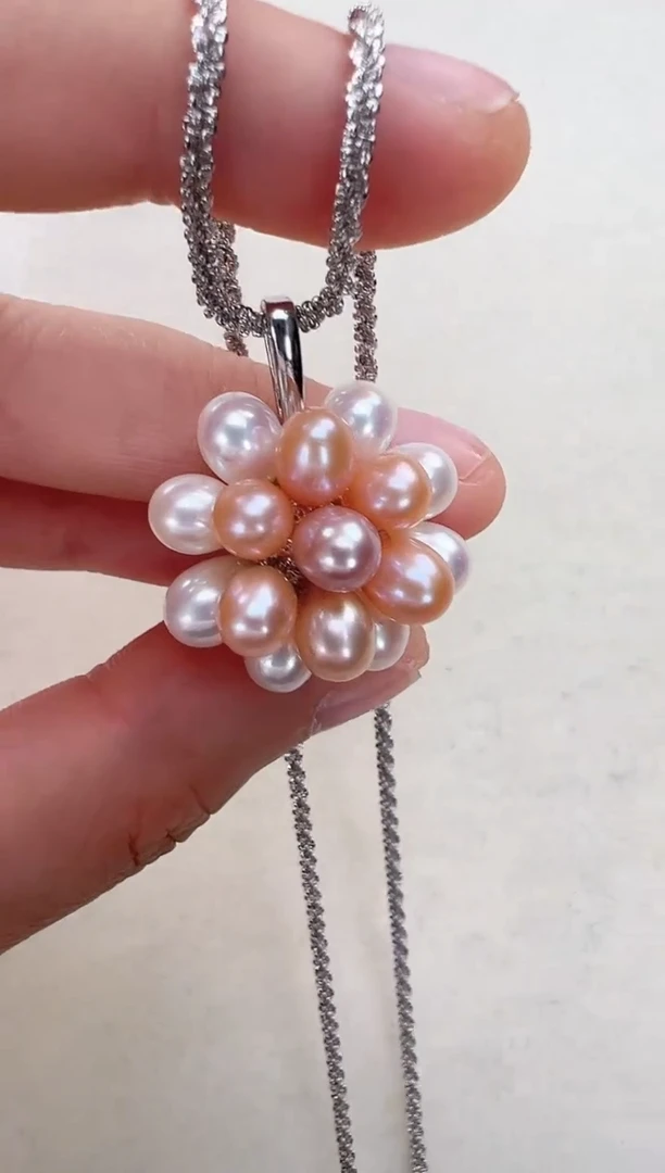 【闪购商品】淡水珍珠吊坠(赠链)合金糖果爆米花