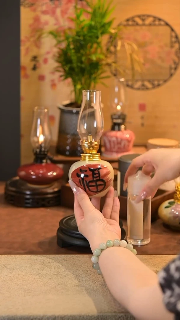 景德镇陶瓷油灯摆件
