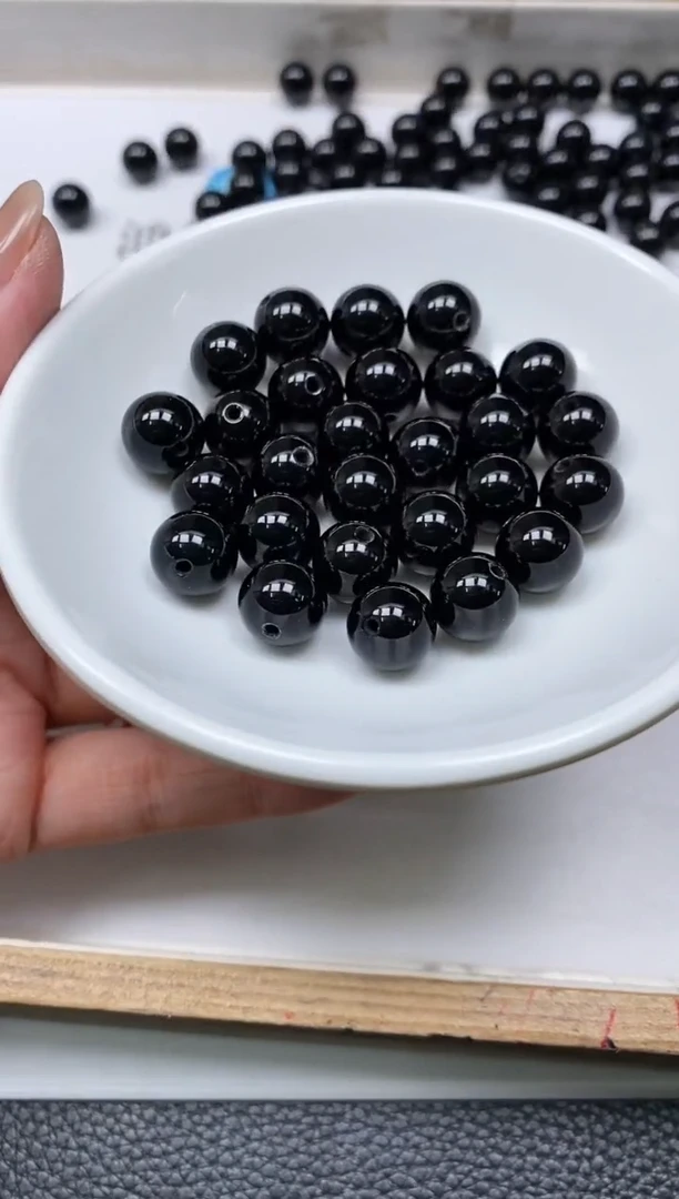 玛瑙/玉髓散珠未镶嵌B352 黑玛瑙10mm20个9.9元
