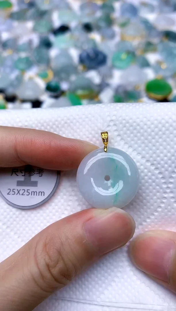 颈饰银S925镶嵌翡翠天然A货翡翠