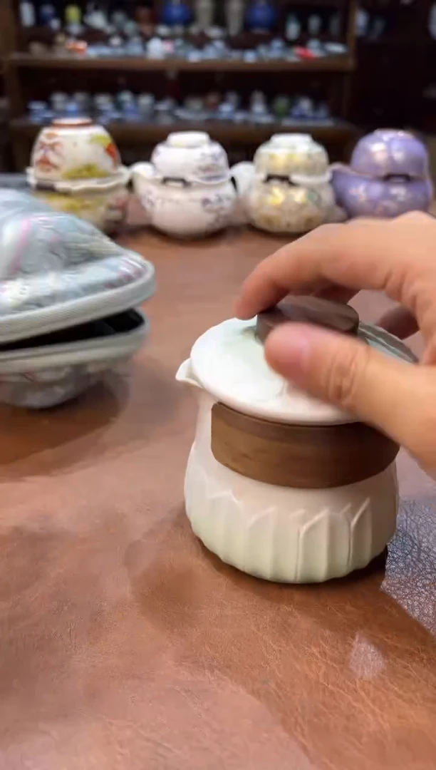 真的很便宜超好看会开片的旅行茶具