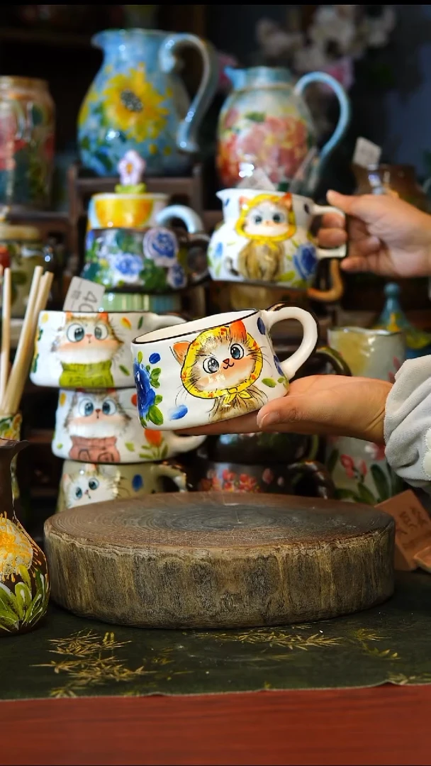 陶瓷60景德镇手工手绘釉下彩