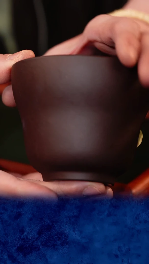 紫砂 宜兴紫砂桃子杯
