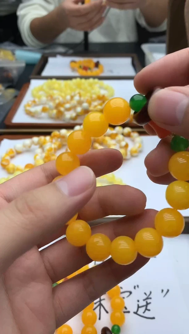 琥珀颈饰未镶嵌r18【偶得珠宝严选】琥珀蜜蜡手串