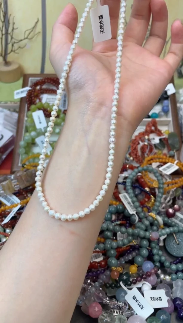 淡水珍珠银S925镶嵌颈饰394