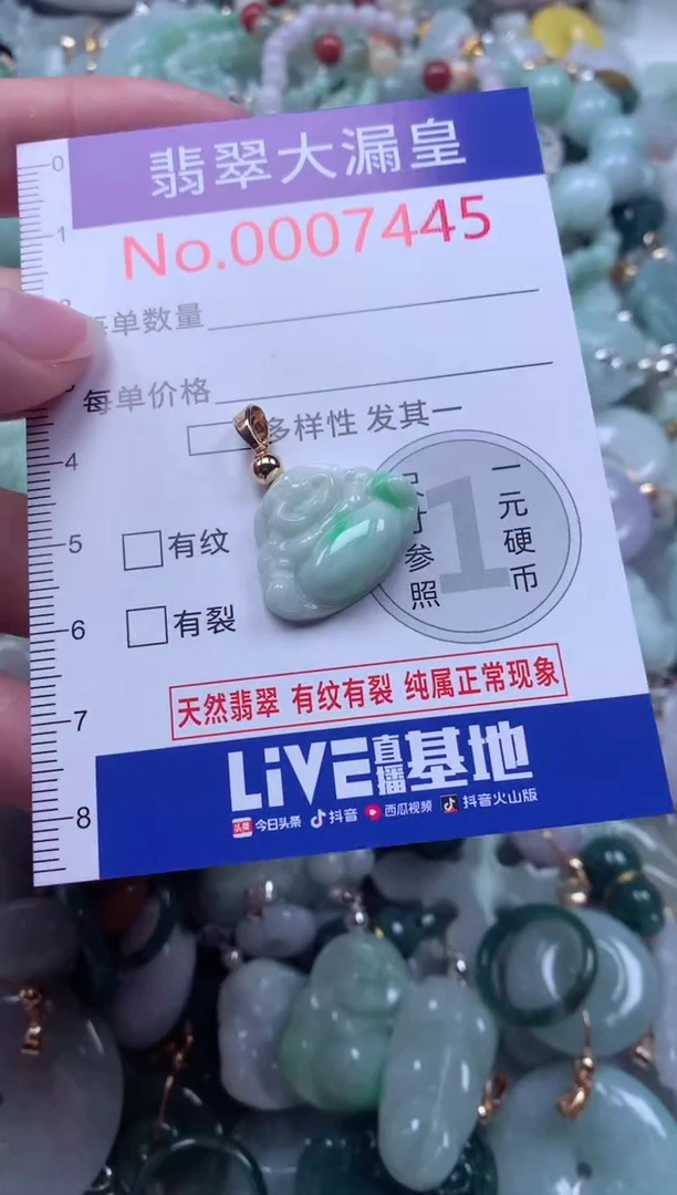 翡翠未镶嵌吊坠(不含链)7445