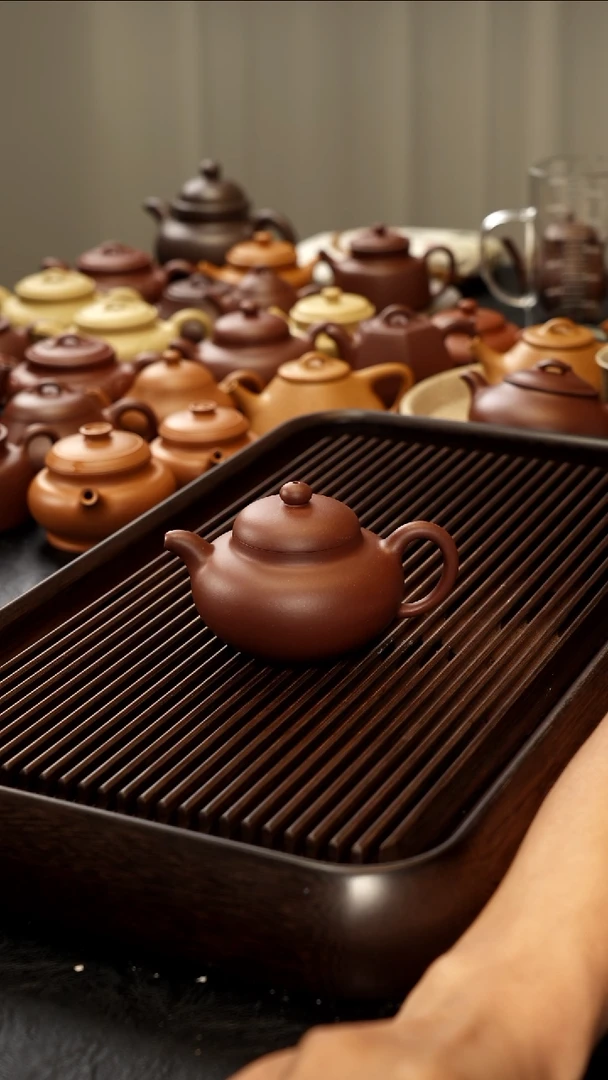 茶壶紫砂壶嘴微微封釉的柿园