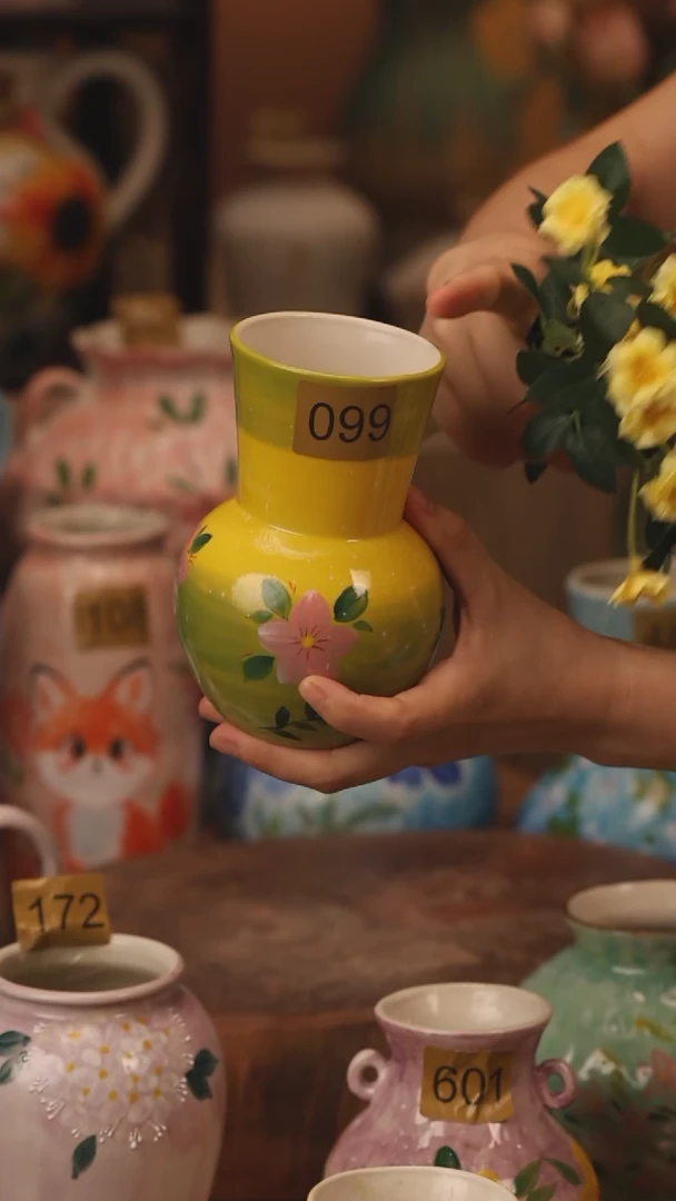 陶瓷099景德镇设计师手作花器摆件侘寂风