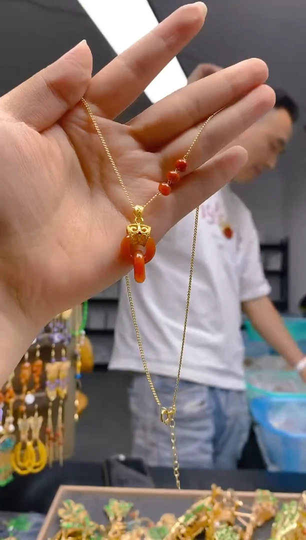 翡翠合金耳饰0357翡翠锁骨链