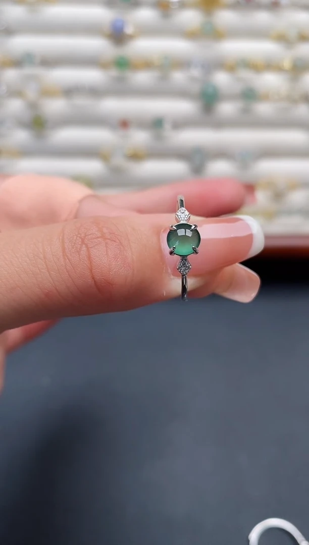 银S925镶嵌戒指翡翠11111111+4