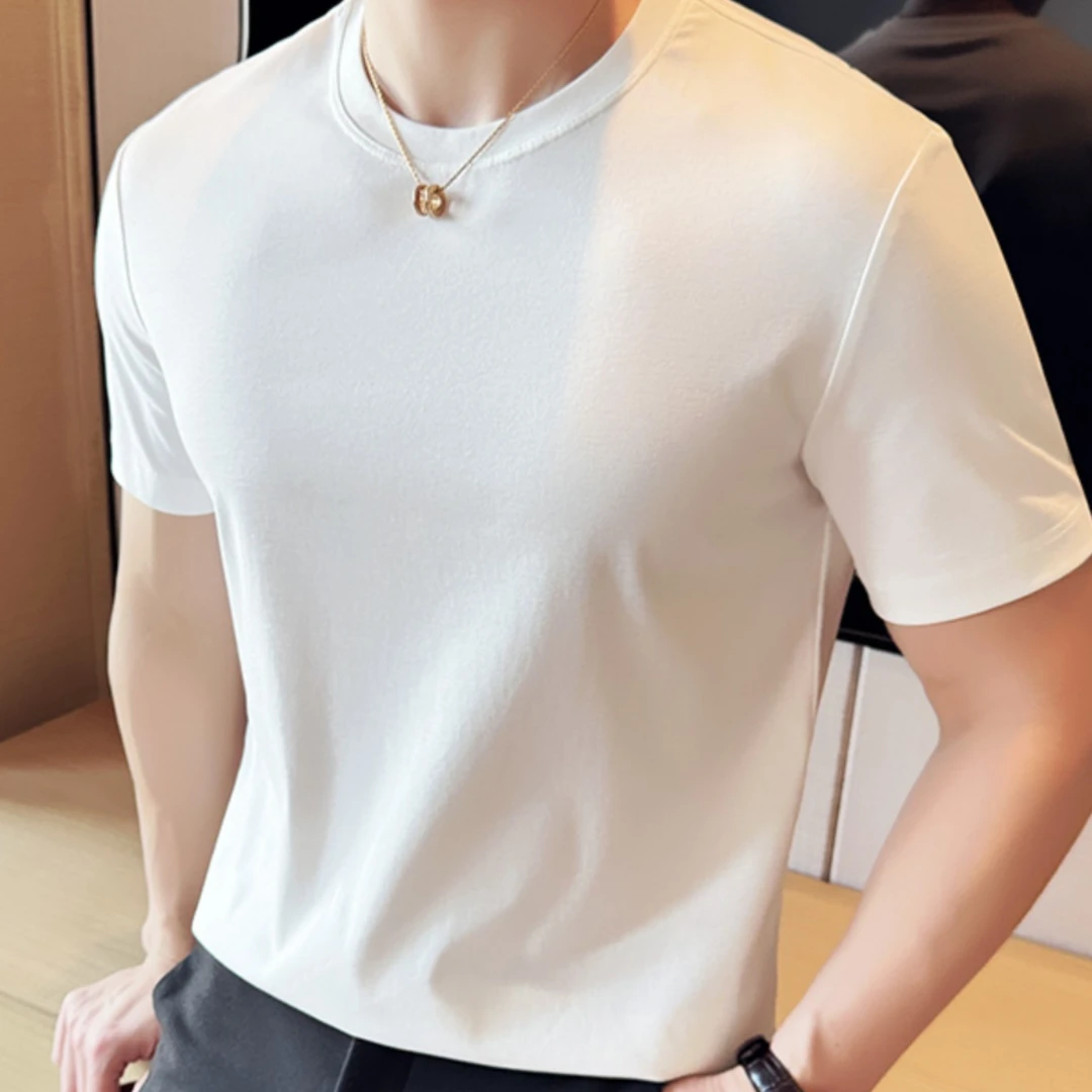 正品液氨夏季薄款纯色宽松内搭短袖T恤棉质免烫青春活力打底衫