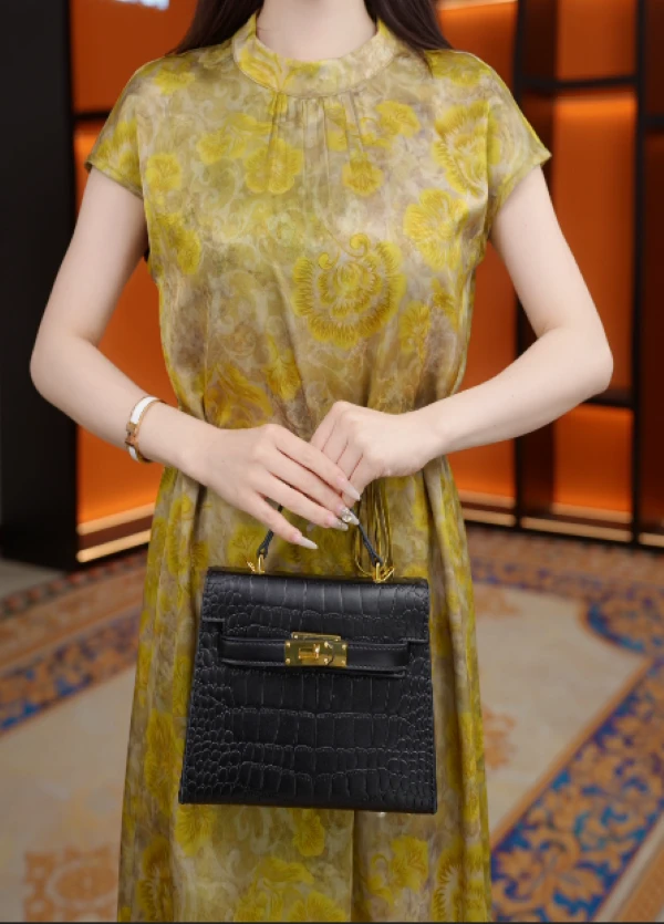 【送腰带】LYQ25972新中式原版正品新款夏季时尚减龄气质显瘦连衣裙