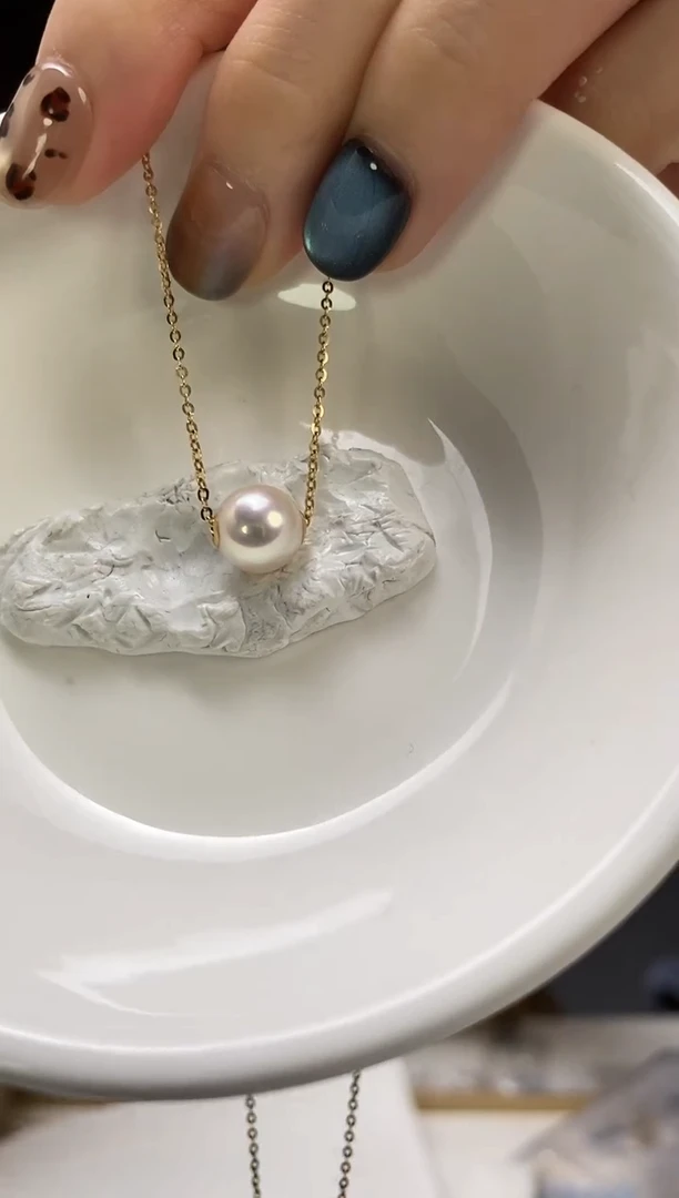 项链未镶嵌海水珍珠8.5-9Akoya海水珍珠项链