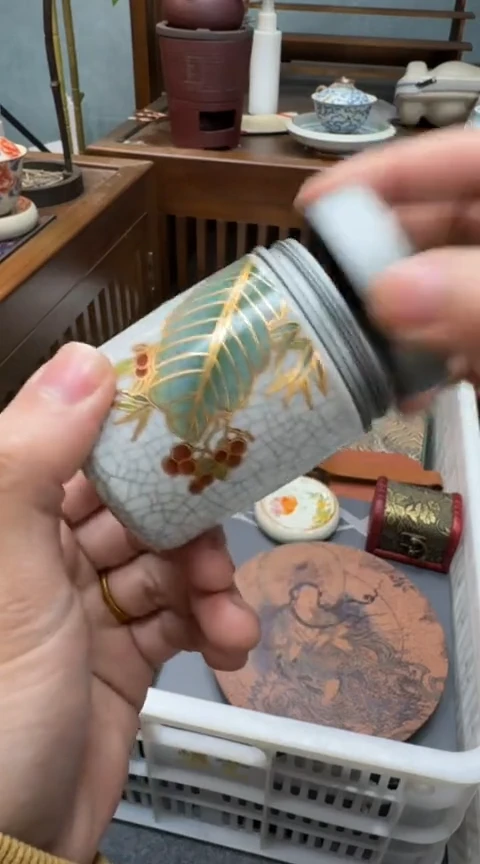 摆件陶茶具茶具茶具茶叶罐芭蕉叶