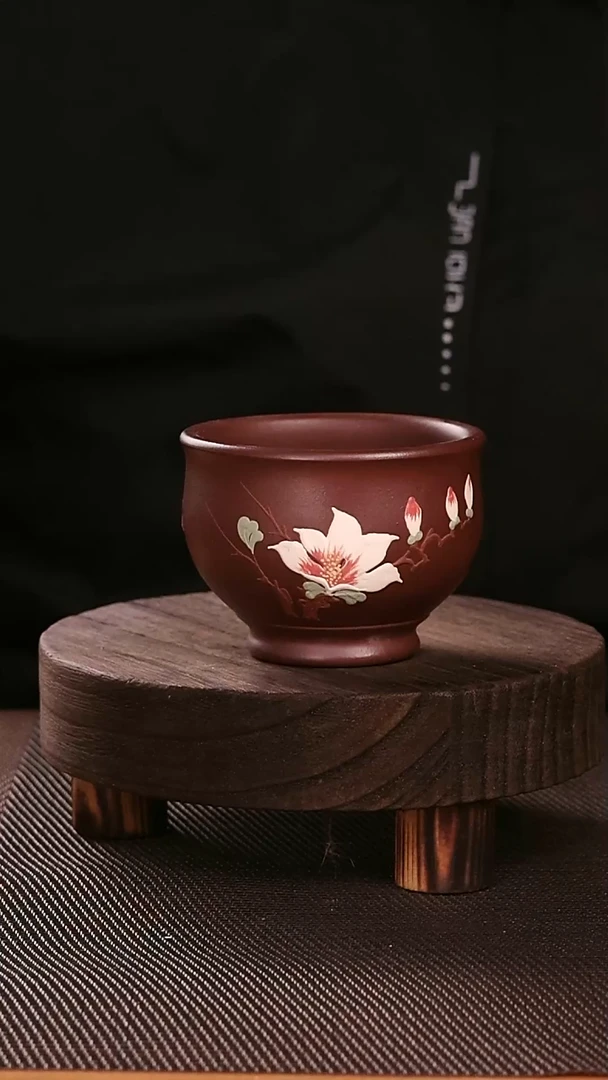 茶杯紫砂紫砂刻绘主人杯26