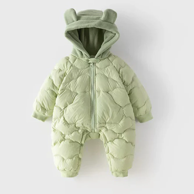 宝宝加厚连体衣秋冬款婴儿连帽冬装哈衣爬服新生儿衣服新款外出服