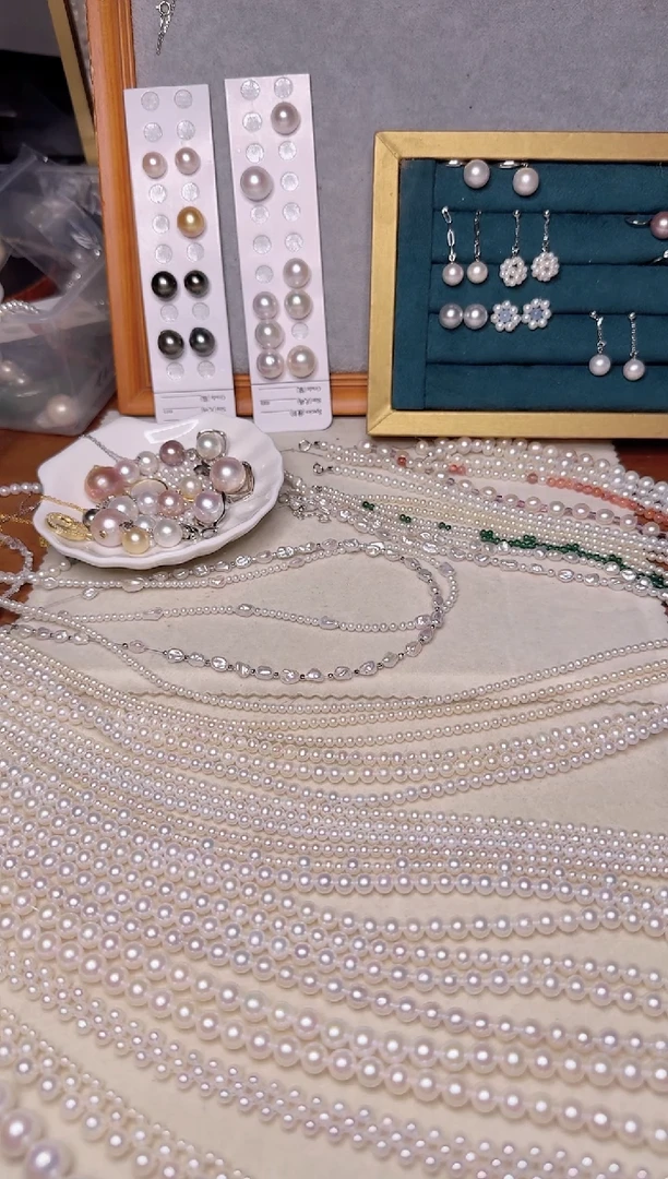 银S925镶嵌淡水珍珠耳饰珠*妹珠珠换抽拉链差价5