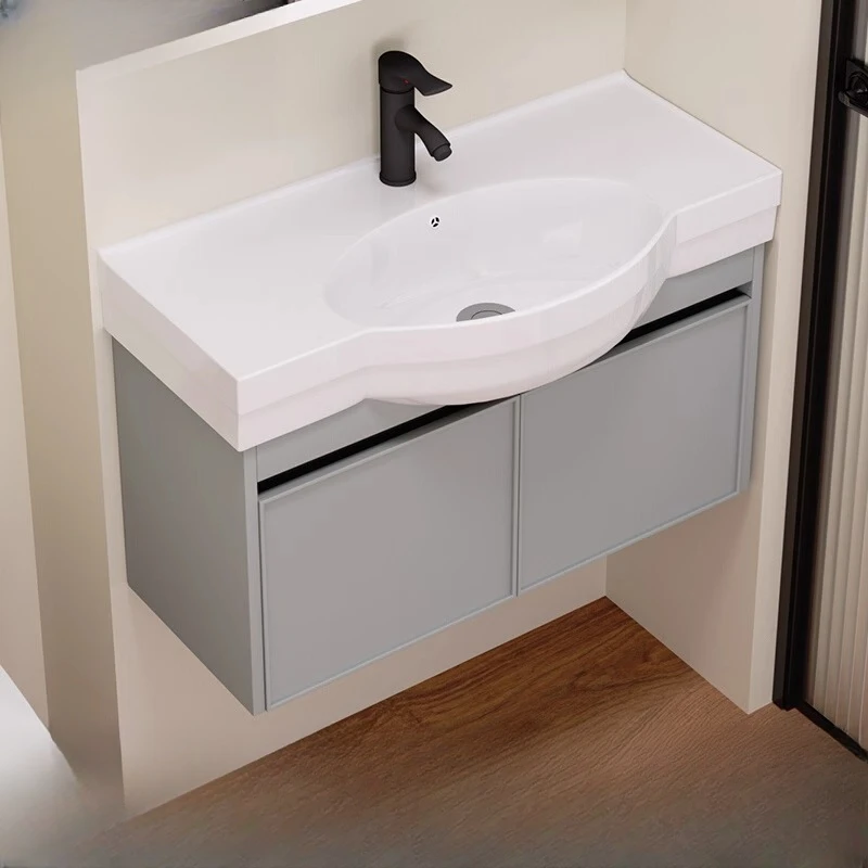 【小户型33宽36宽】浴室柜一体陶瓷洗手盆家用洗漱台洗脸盆组合