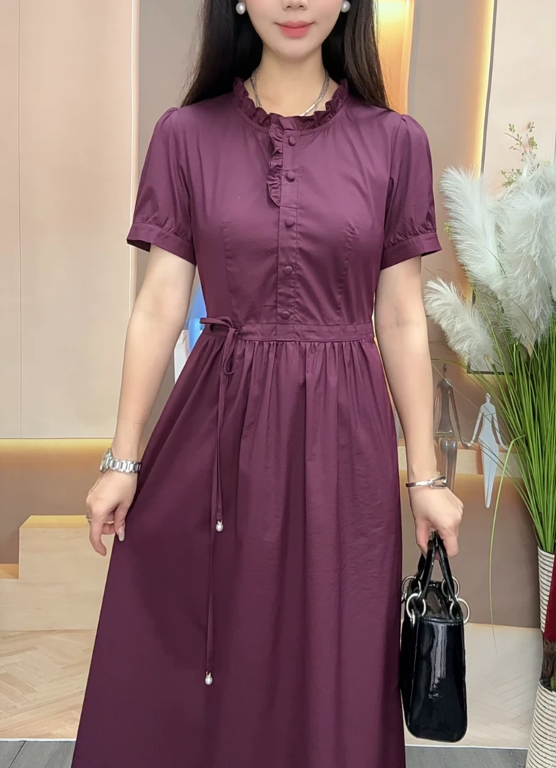 2025减龄遮肉显瘦时尚气质妈妈装连衣裙收腰