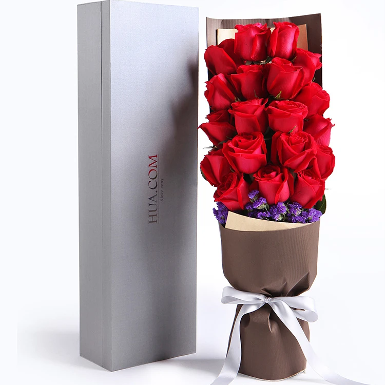【全国同城配送】伊往情深19枝红玫瑰礼盒花束送爱人女友礼物生日