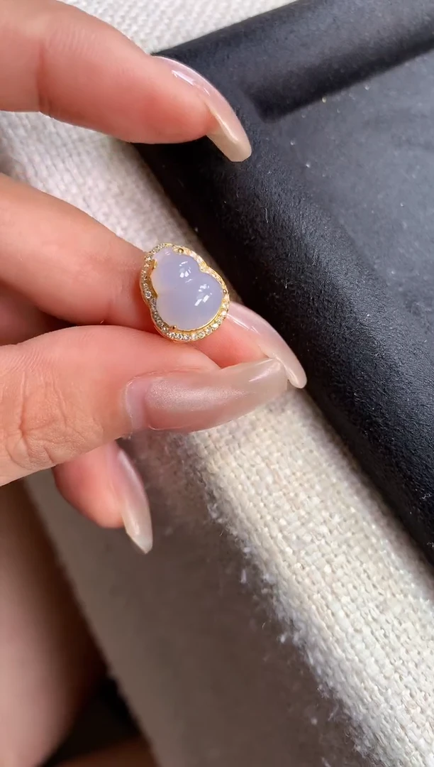 翡翠银S925镶嵌吊坠(不含链)【挽石珠宝】葫芦